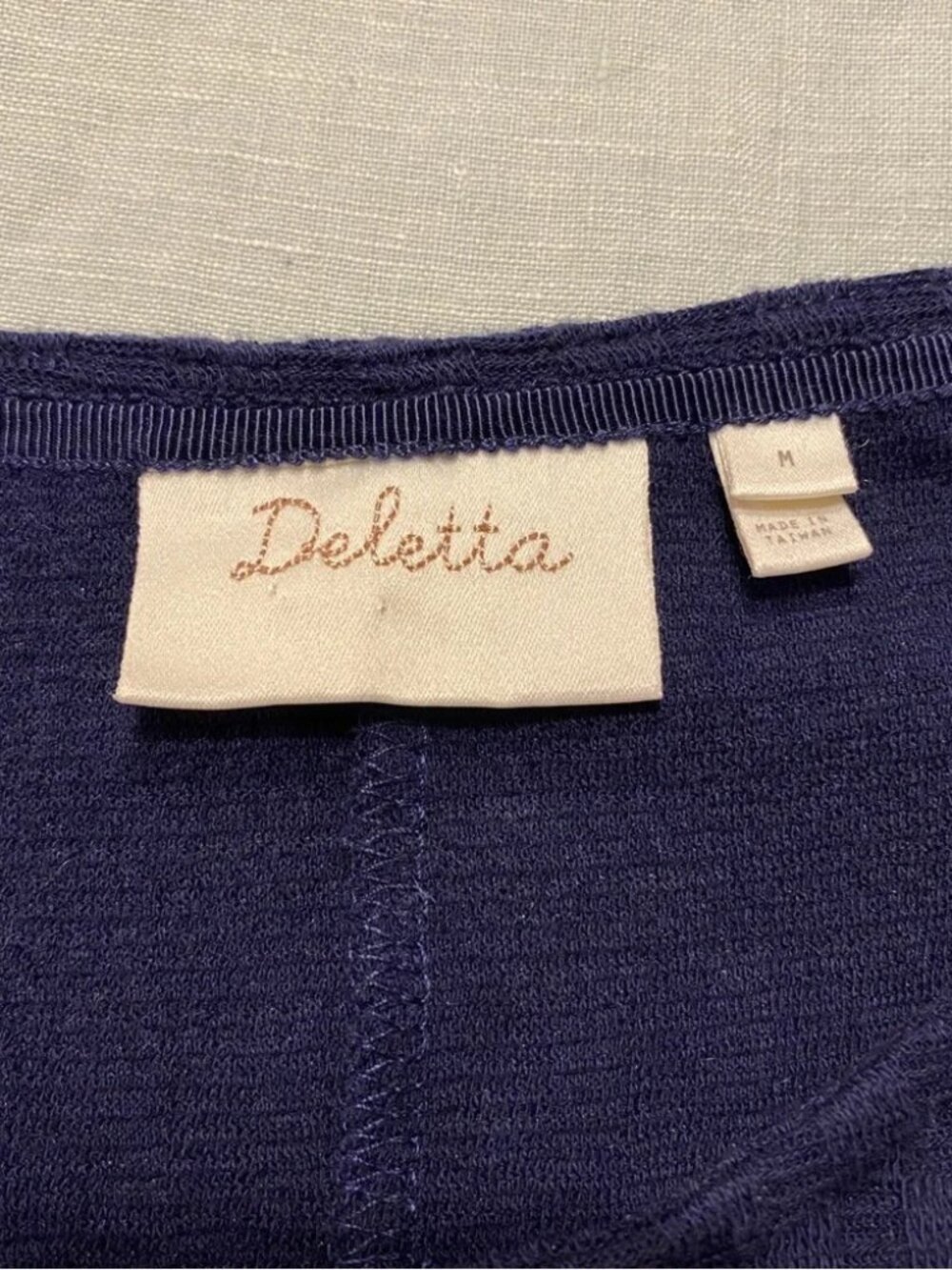 Anthropologie Deletta navy blue Soledad chiffon-trimmed top - Picture 12 of 12